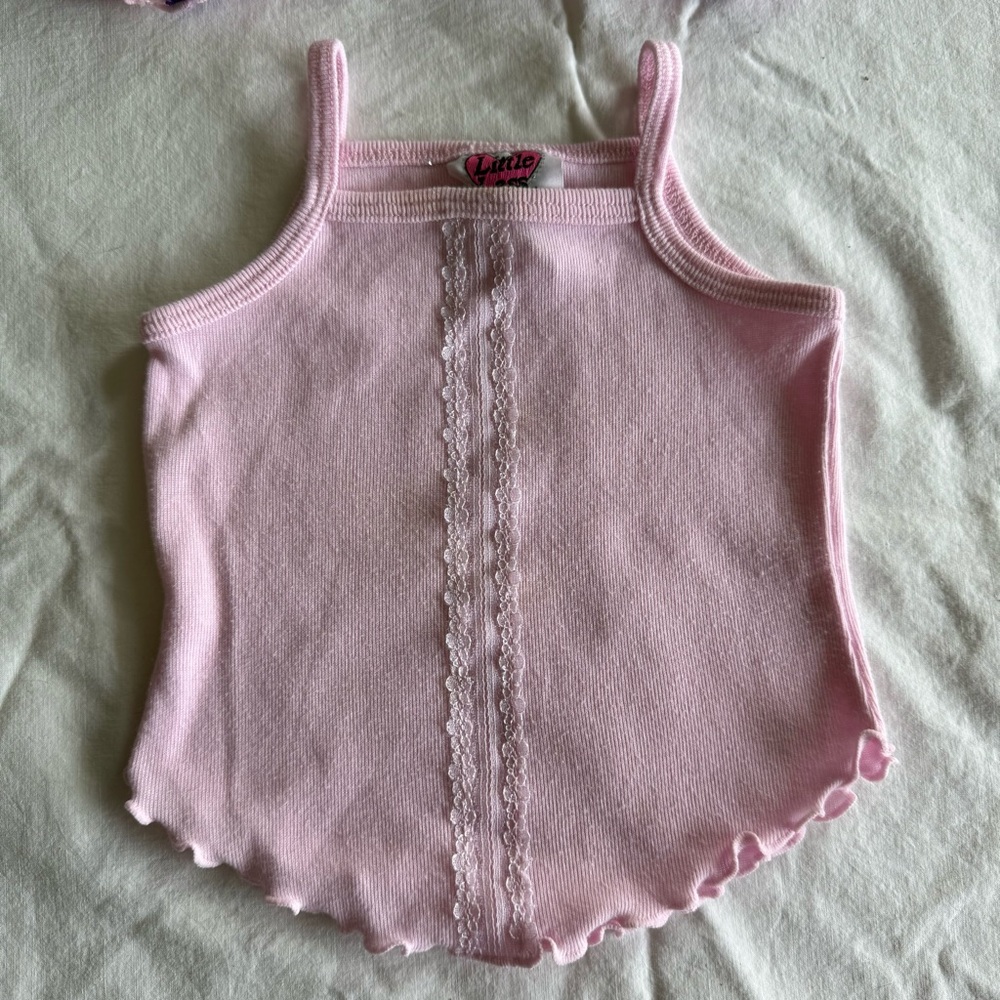 Little Lass Pink & Purple 3 Pc Kids Matching Jeans Set Cami Cardigan Size 24 Mo - Picture 3 of 16